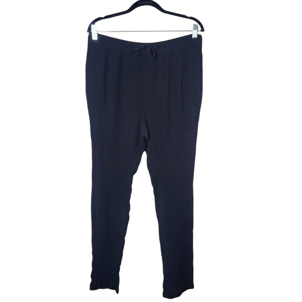 Sag Harbor Pants Size M Black Rayon Flowy‎ Boho Beach Oversized